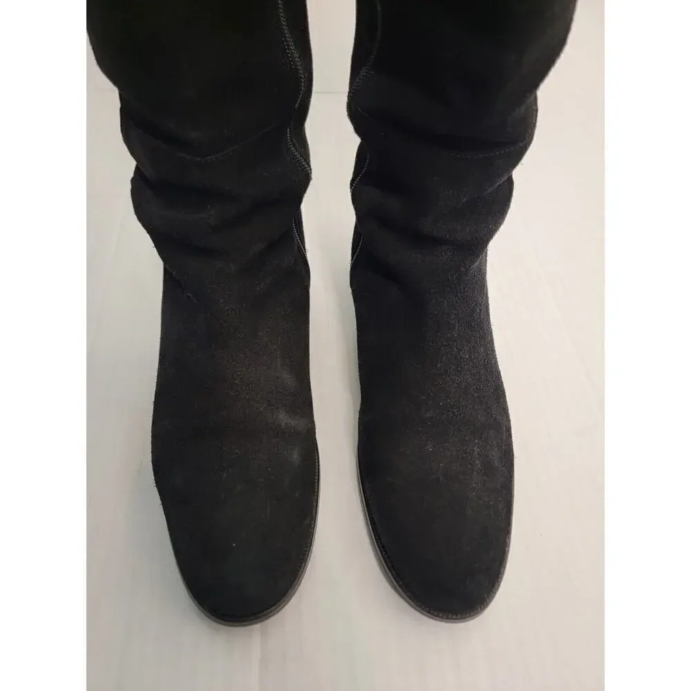 Navyboot Switzerland Over The Knee Boot Women 40 9 Black Suede Leather Tall